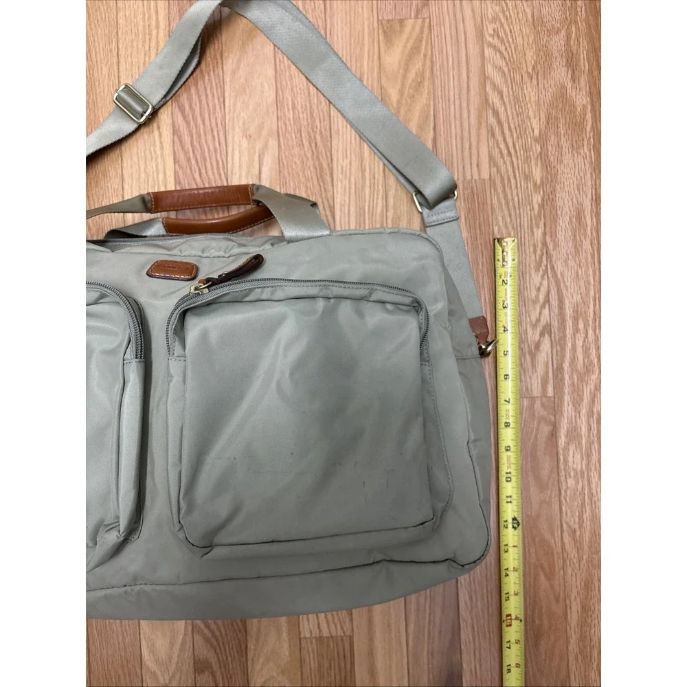 BRICS Olive Green Nylon Leather‎ Trim Weekender Travel Duffel Bag